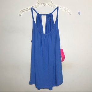 New Lilly Pulitzer tank top Lacey top blue haven shirt blouse